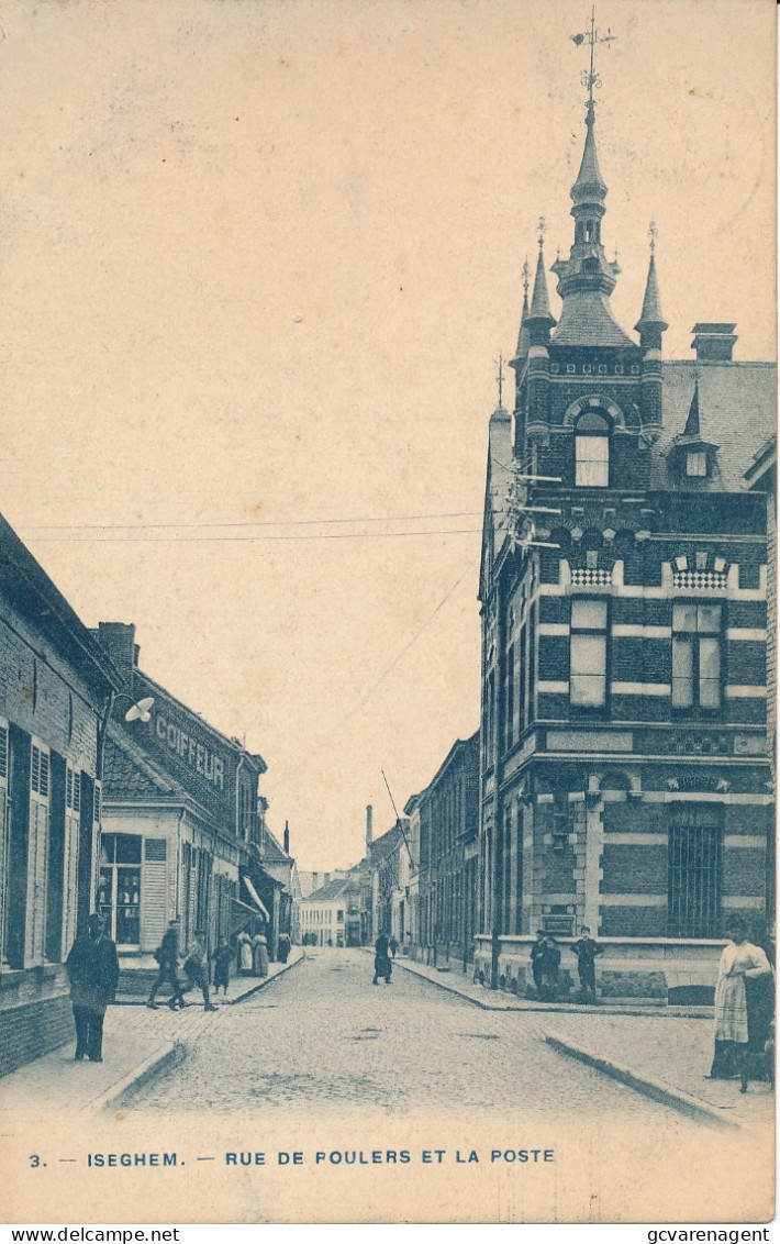 IZEGEM       RUE DE ROULERS ET LA POSTE                           2 AFBEELDINGEN - Izegem