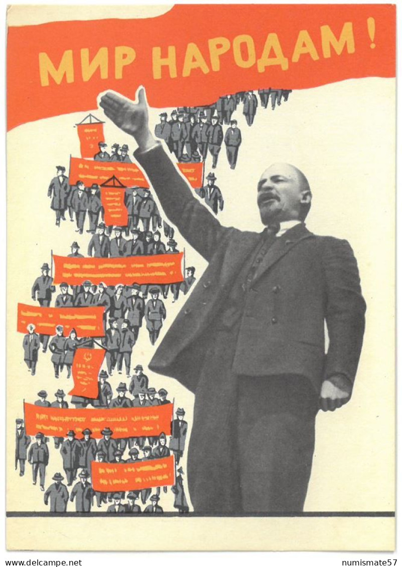CPSM RUSSIE - RUSSIA - Paix Aux Nations - 1966 - Lénine - Communisme - Evènements