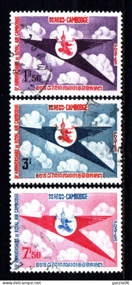 Cambodge - 1964  - Royal Air Cambodge    - N° 150 à 152   -  Oblit - Used - Cambodia