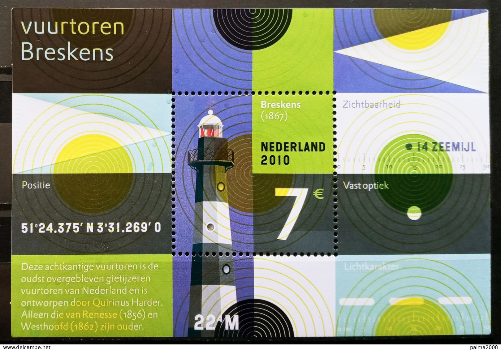 HOLANDA - IVERT 2679 HOJA BLOQUE Nº 100 NUEVOS ** FARO DE BRESKENS - Neufs