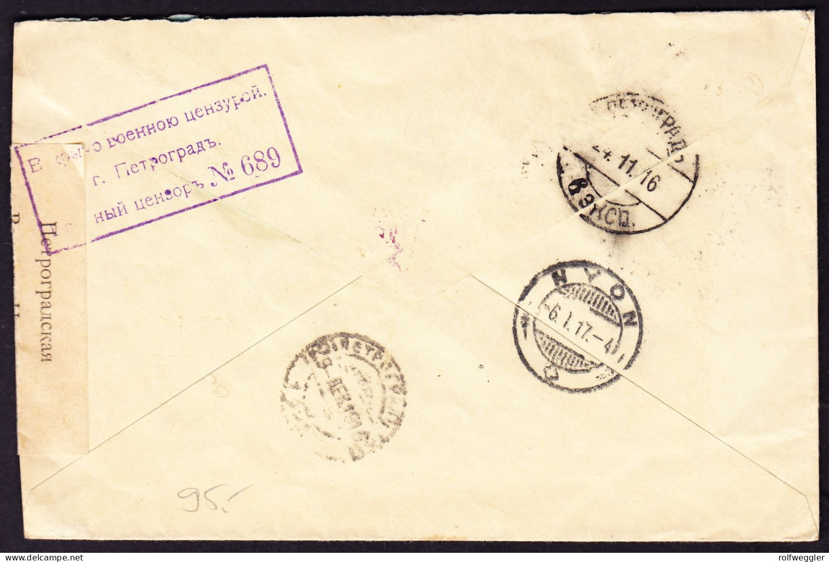 1917 Geschäftsbrief Aus Kobe Nach Nyon Mit Russischer Zensur. - Lettres & Documents