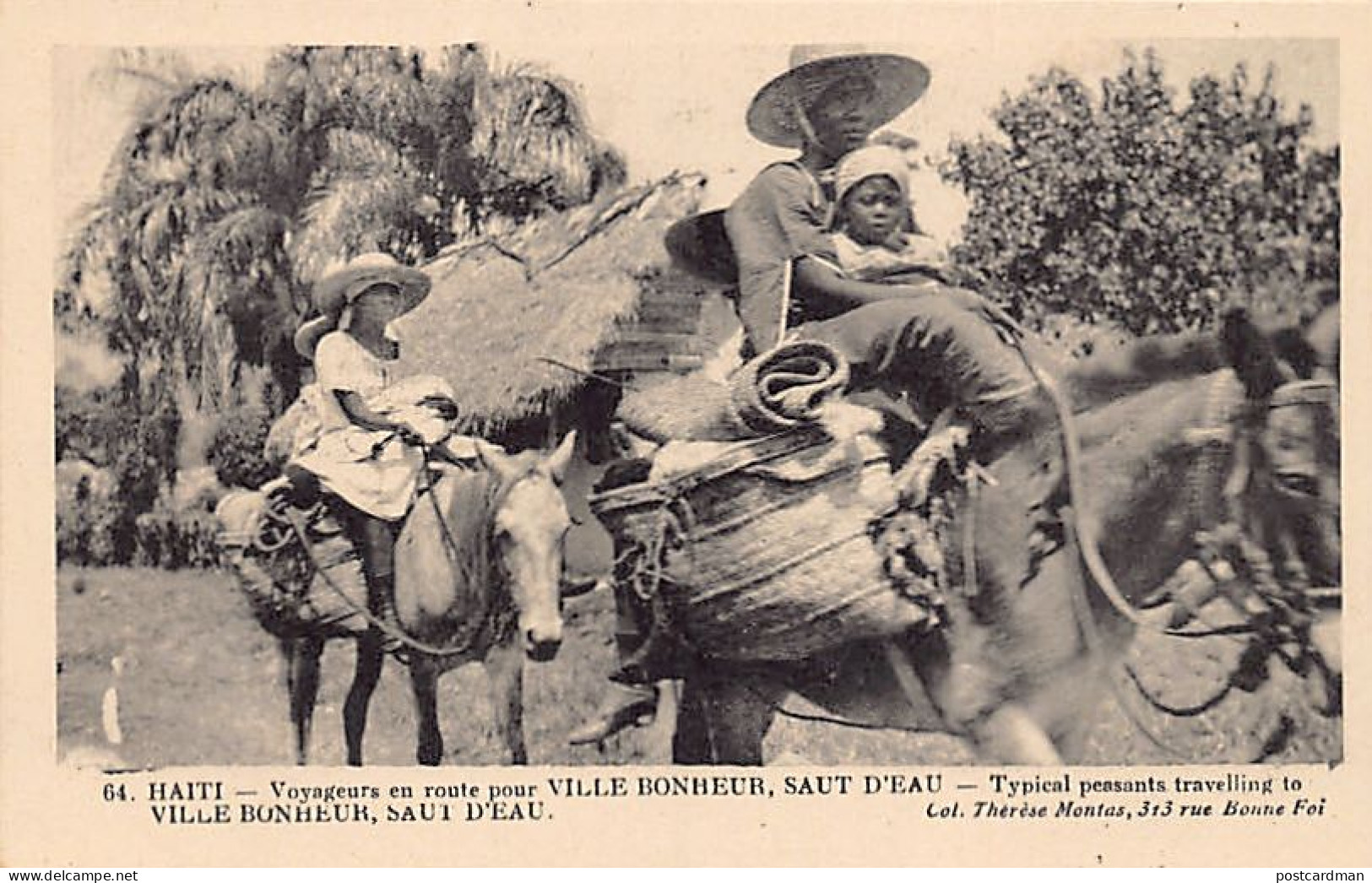 Haiti - Typical Peasants Travelling To Ville Baohneur, Saut D'Eau - Ed. Thérèse Montas 64 - Haïti