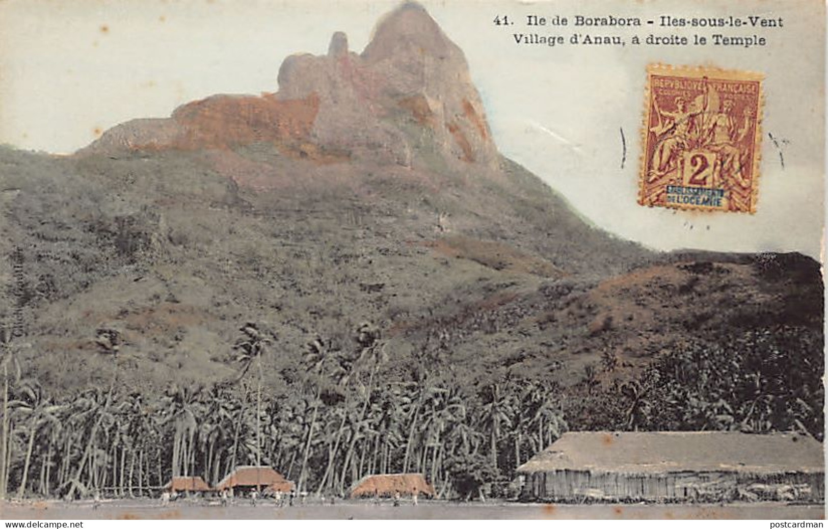 Polynésie - Ile De Borabora - Iles-sous-le-Vent - Village D'Anau, à Droite Le Temple - Cliché Gauthier 41. - Polynésie Française