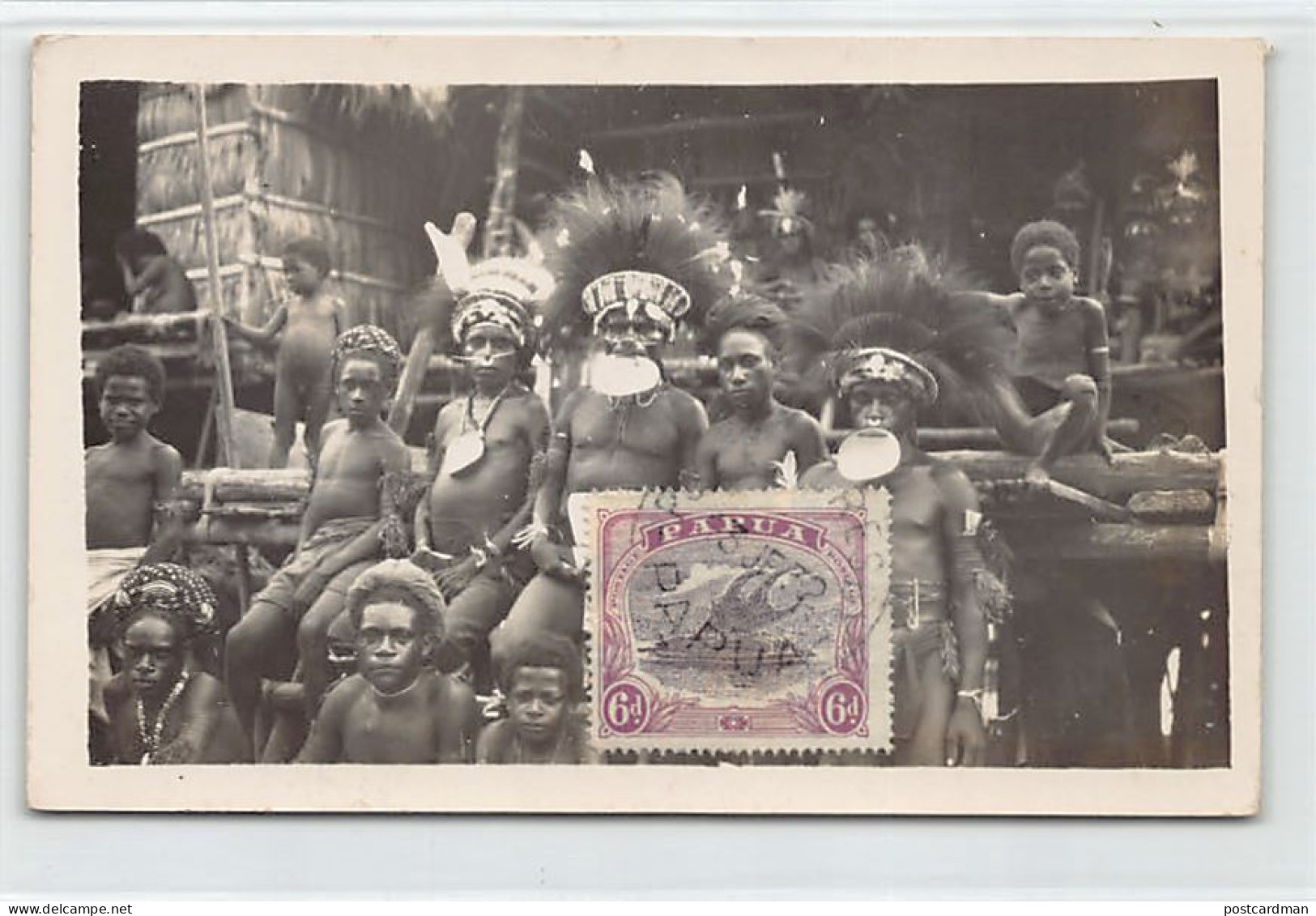 Papua New Guinea - Native With Mouth Disks - REAL PHOTO - Publ. Unknown (Kodak A - Papua-Neuguinea