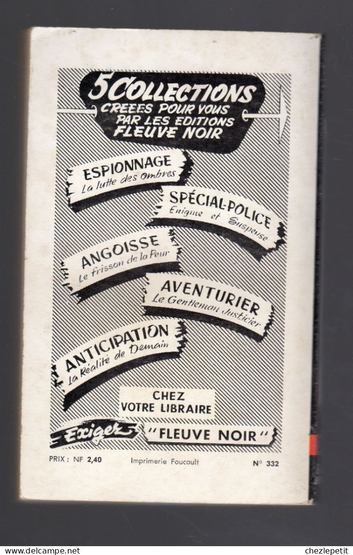 J.P.GAREN POURSUITE SANS RETOUR SPECIAL POLICE N° 332 FLEUVE NOIR 1963 - Fleuve Noir