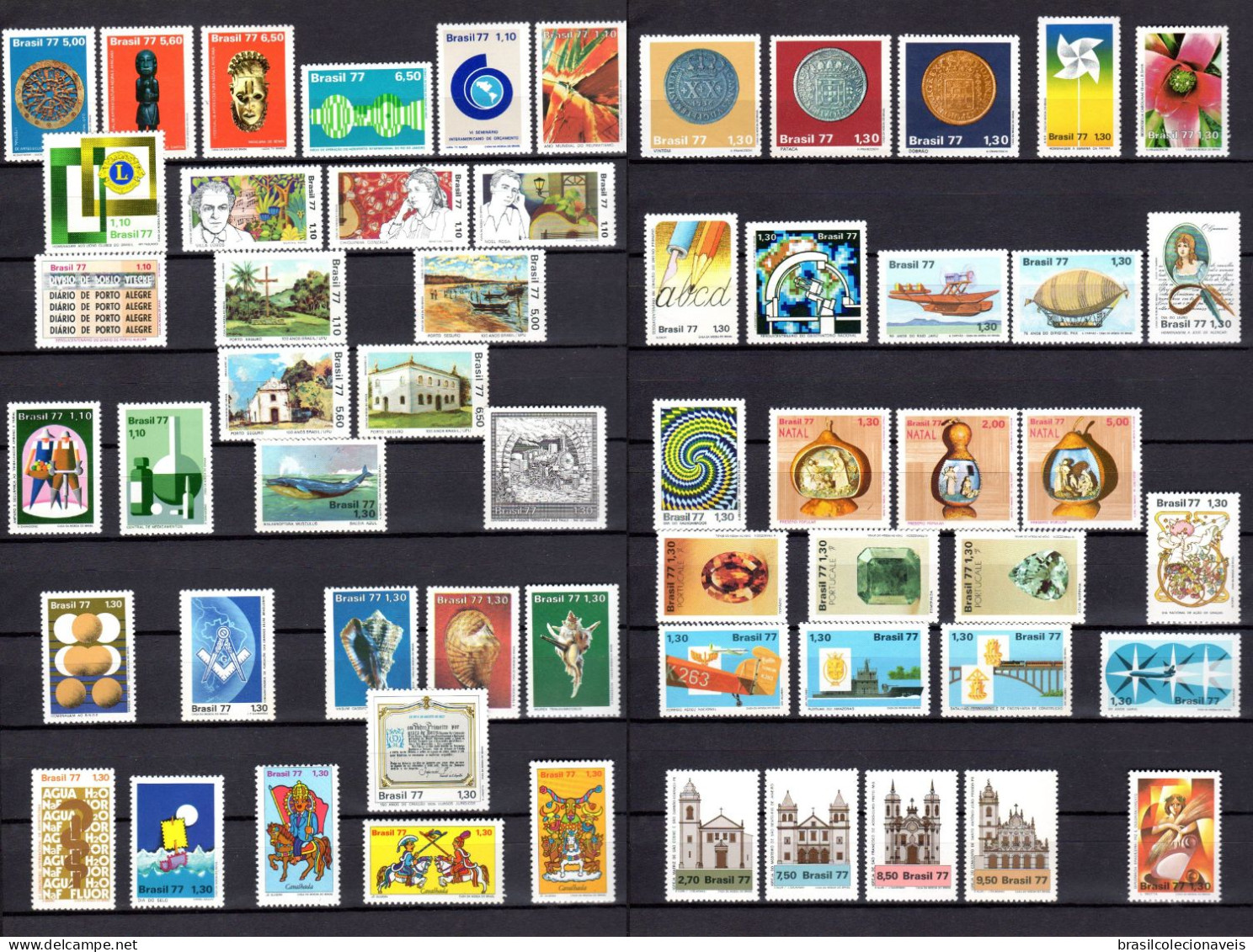 Brasil 1977 Ano Completo 57 Selos Novos Originais - Unused Stamps