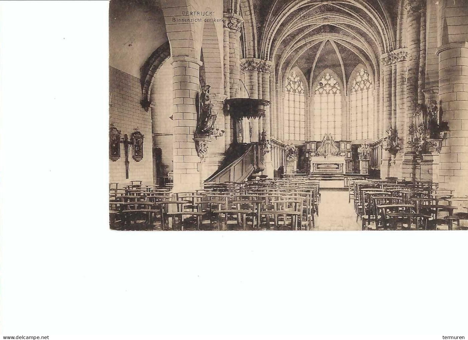 Vertrijk: Binnenzicht  Der Kerk -verstuurd  1920 - Boutersem