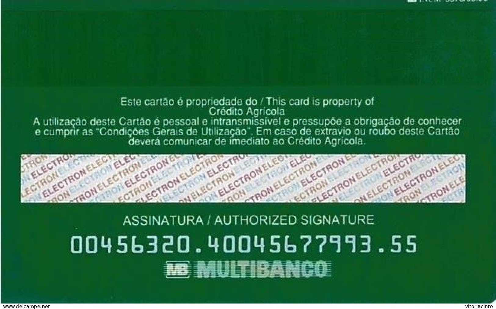 PORTUGAL - Crédito Agrícola - Visa Electron - Krediet Kaarten (vervaldatum Min. 10 Jaar)