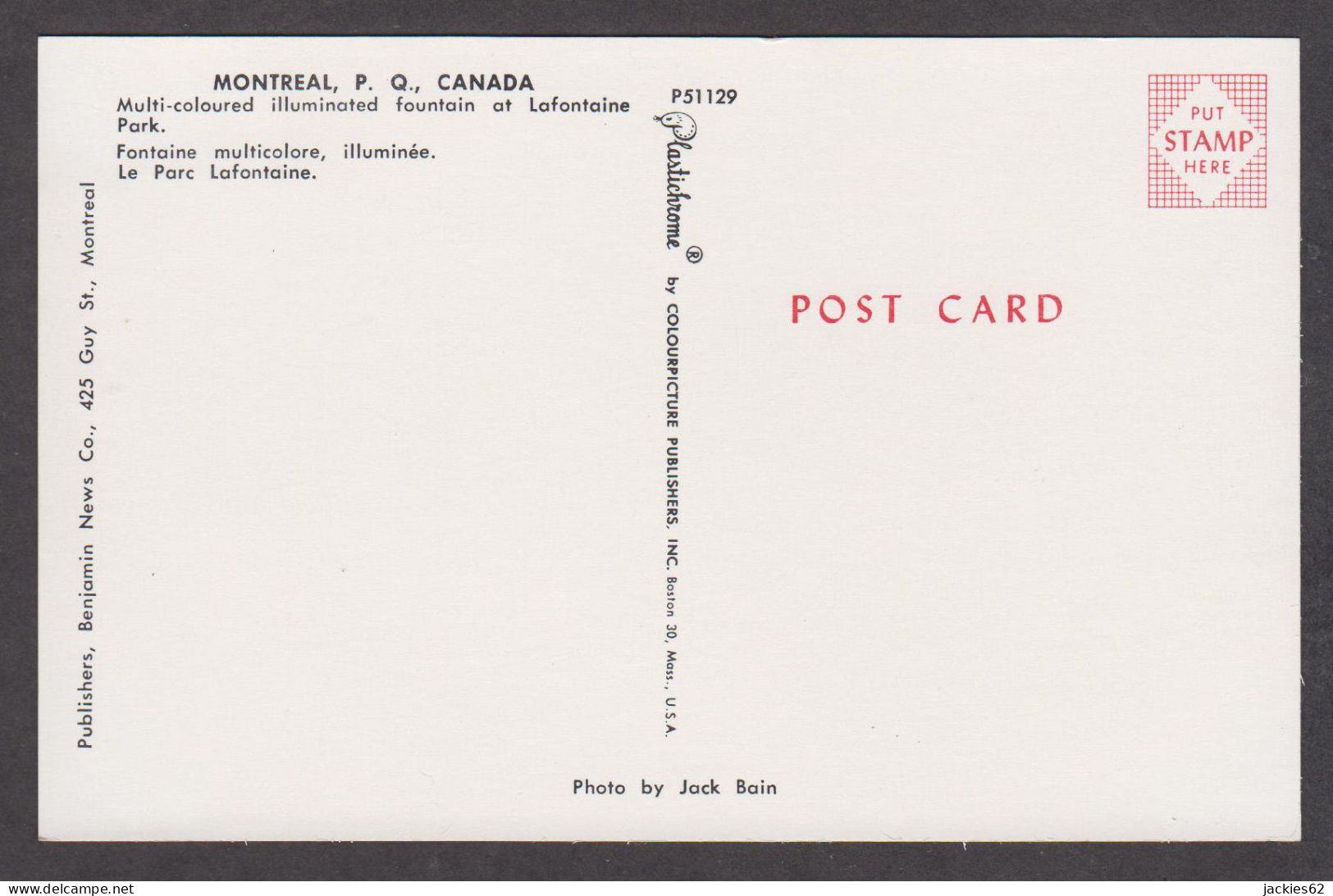 114798/ MONTRÉAL, Parc Lafontaine, Fontaine Multicolore Illuminée - Montreal