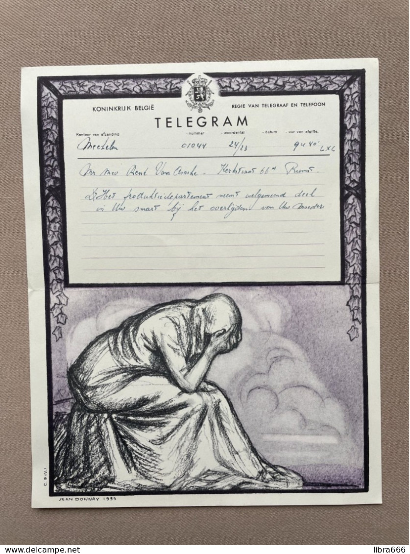 LIEFDADIGHEIDSTELEGRAM Met ENVELOP - MECHELEN 1959 - VAN ASSCHE - RUMST - Telegramme