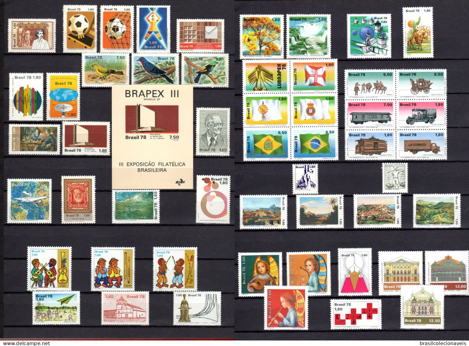 Brasil 1978 Ano Completo 53 Selos + Bloco Novos Originais - Unused Stamps