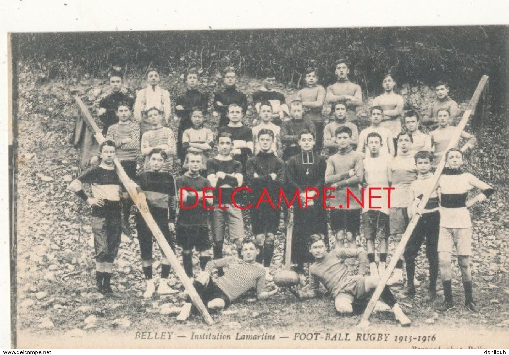 01 // BELLEY   Institution Lamartine  FOOT BALL RUGBY 1915 1916 - Belley