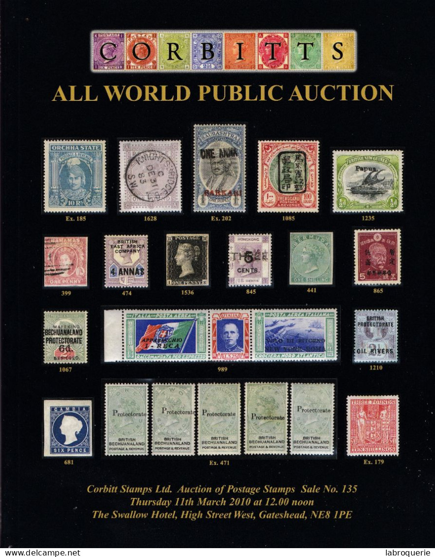 LIT - VP - CORBITTS - Vente N° 135 - MARS 2010 - Catalogues For Auction Houses