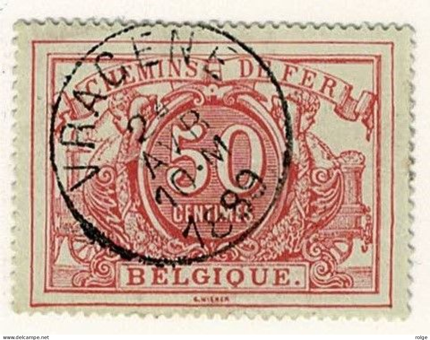 D069  VRACENE       POSTSTEMPEL  OP SPOORWEGZEGEL N°11 - Oblitérés