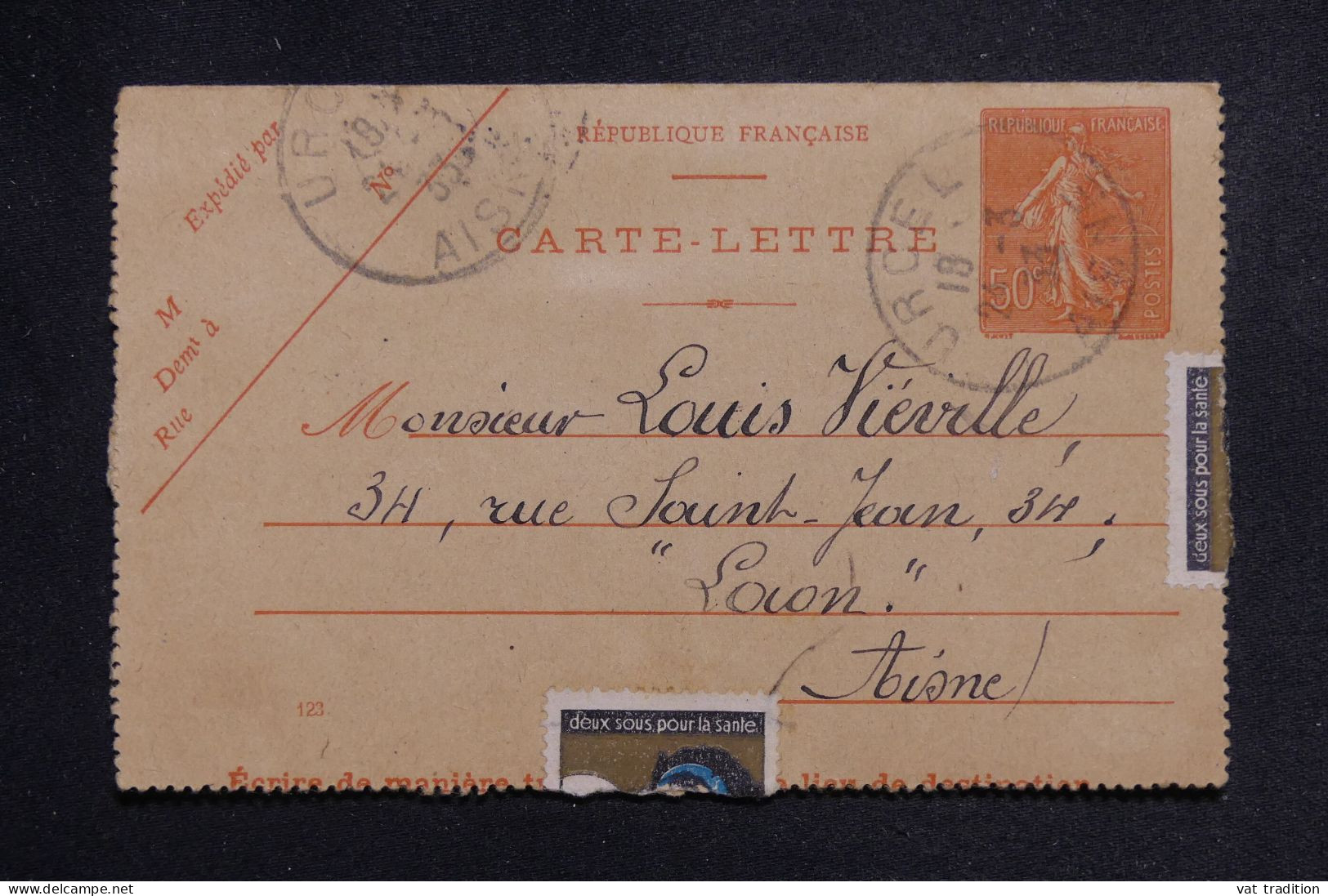 FRANCE - Entier Postal De Urcel Pour Laon En 1933 - L 151685 - Kartenbriefe