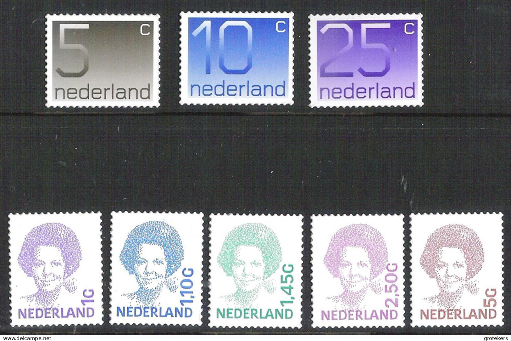 NEDERLAND 2001 NVPH 1108b T/m 1110b, 1491c/1501c ** Doorgestanste Zegels   - Neufs