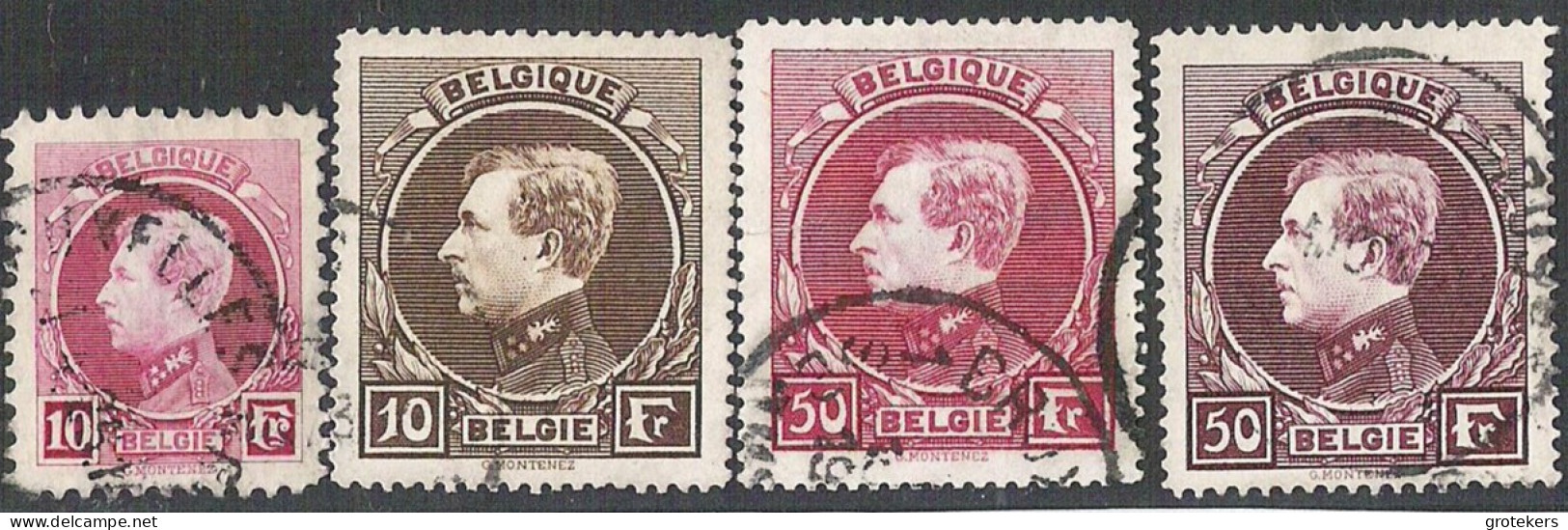 BELGIE 219-289-291-291B - 1929-1941 Groot Montenez