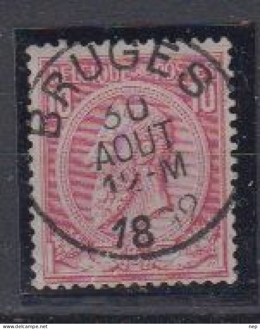 BELGIË - OBP - 1884/91 - Nr 46 T0 (BRUGES) - Coba + 1.00 € - 1884-1891 Léopold II