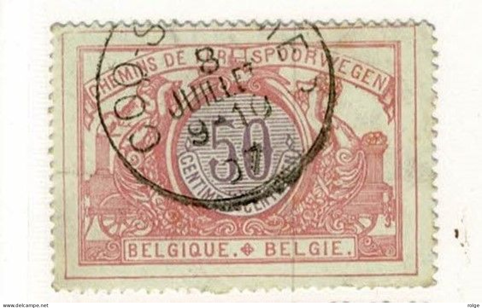 D072  COQ-SUR-MER      POSTSTEMPEL  OP SPOORWEGZEGEL N°35 - Used