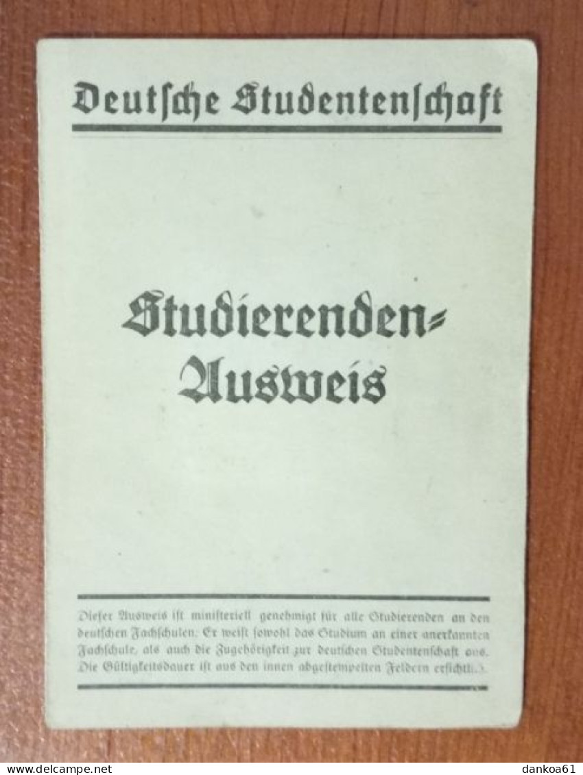 Drittes Reich HÖXTER 1939-41 Studierenden Ausweis Mit Sport Teilgen. - Diplomi E Pagelle