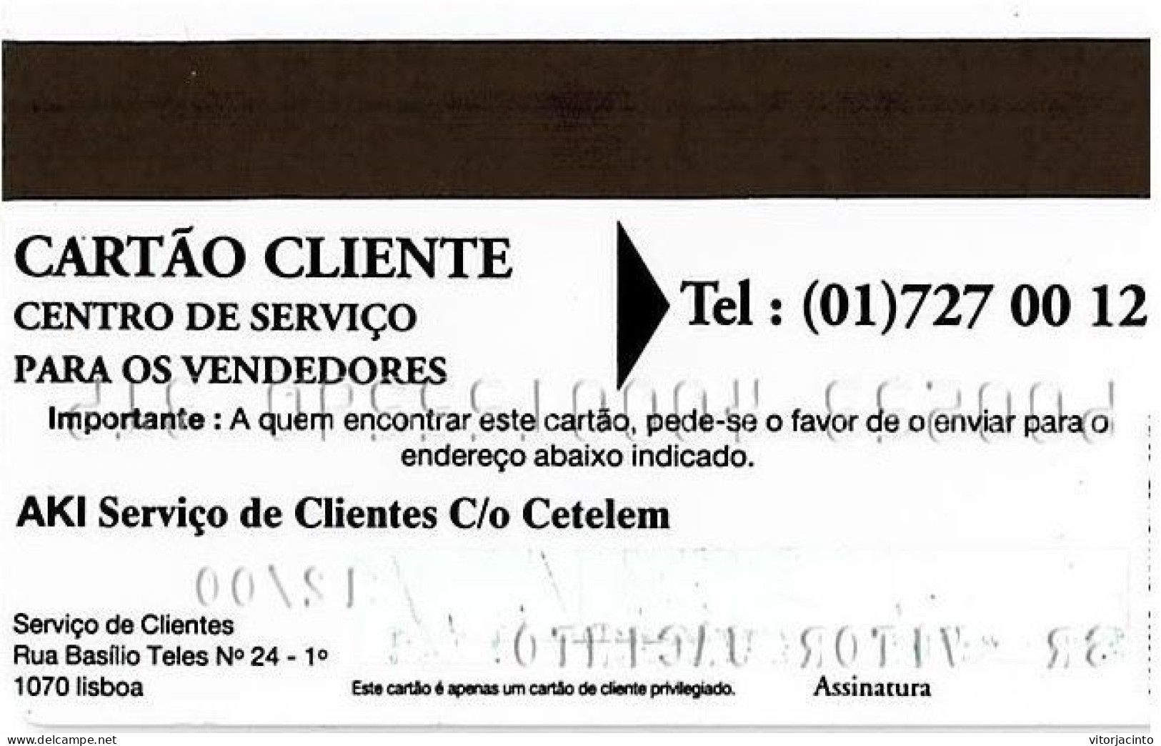PORTUGAL - AKI - Cetelem - Carte Di Credito (scadenza Min. 10 Anni)