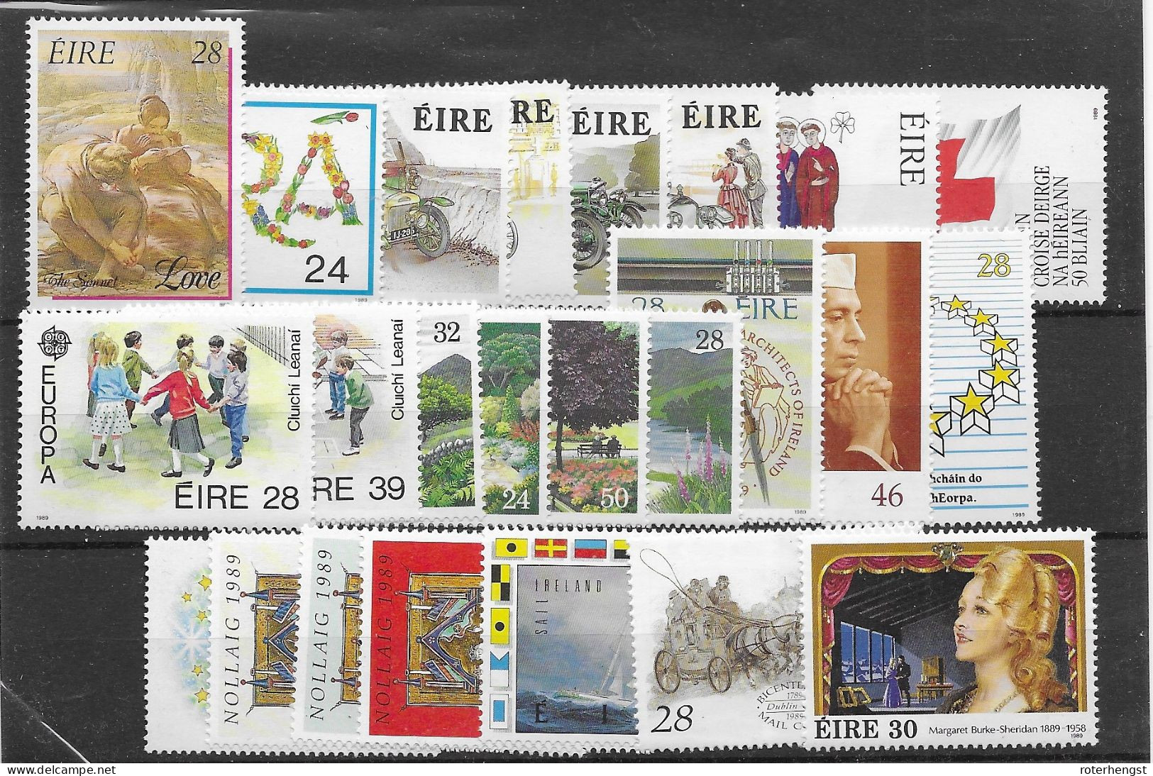 Ireland Mnh ** 1989 Year Set (2 Scans) With Only 24p O'Kelly Value Missing Michel Cat. 42 Euros - Full Years