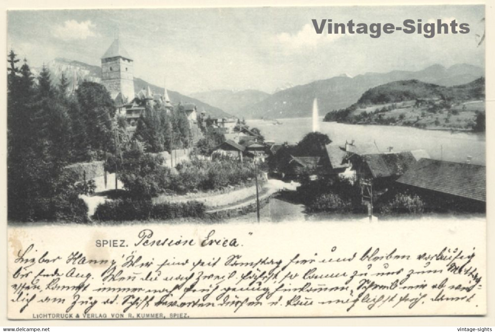 Spiez / Switzerland: Partial View & Lake (Vintage PC 1906) - Spiez