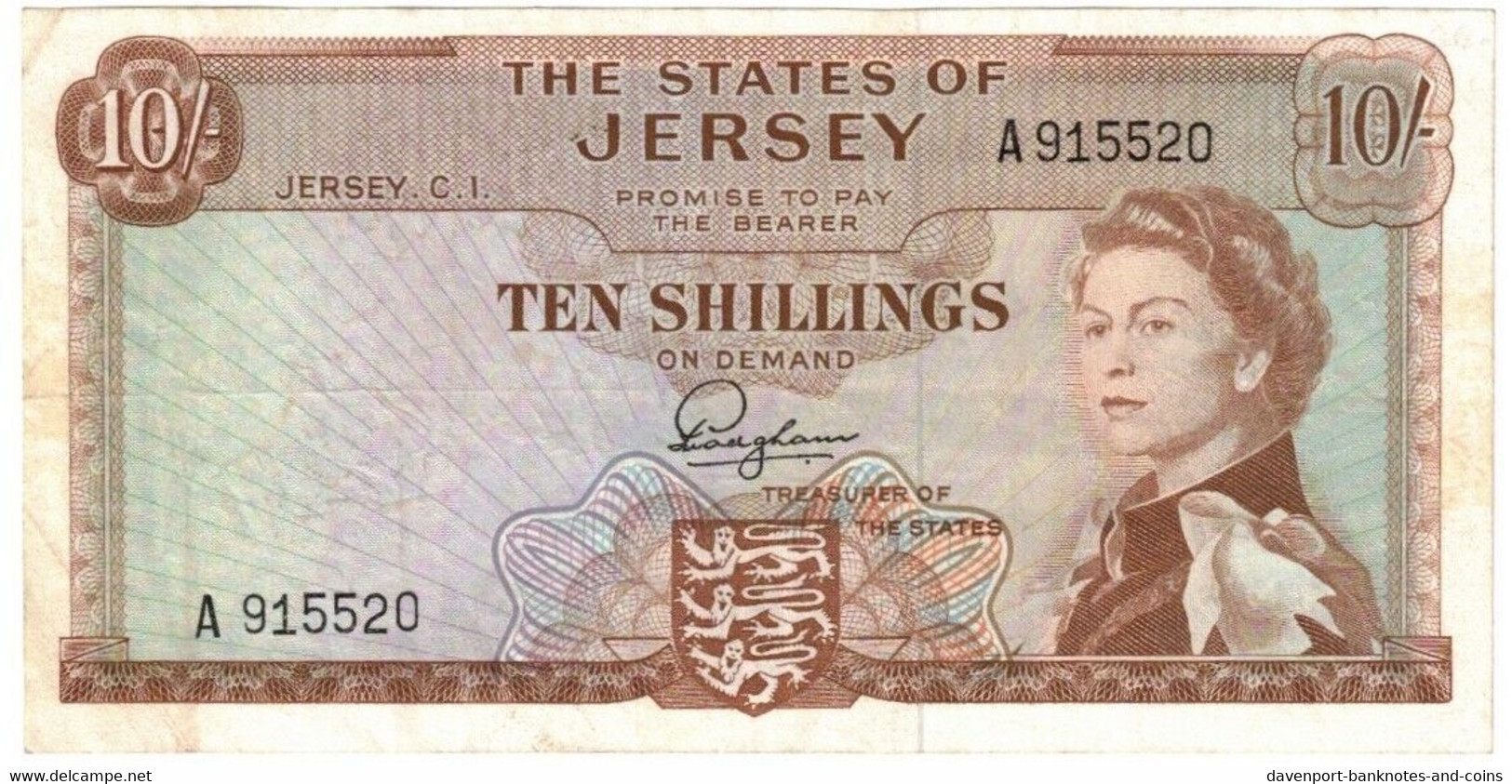 Jersey 10 Shillings 1963 VF - 10 Schillings