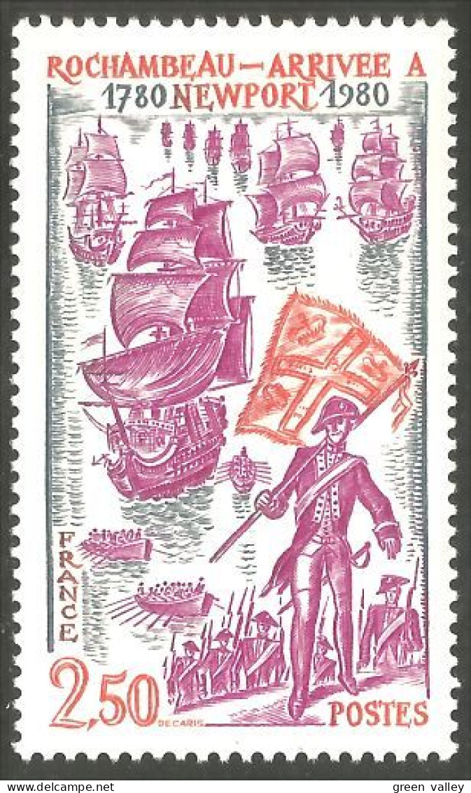 350 France Yv 2094 Rochambeau Newport Alliance Etats-Unis MNH ** Neuf SC (2094-1e) - Onafhankelijkheid USA