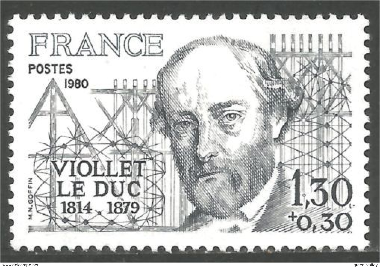 350 France Yv 2095 Eugène Viollet-le-Duc Architecte Architect MNH ** Neuf SC (2095-1c) - Andere & Zonder Classificatie