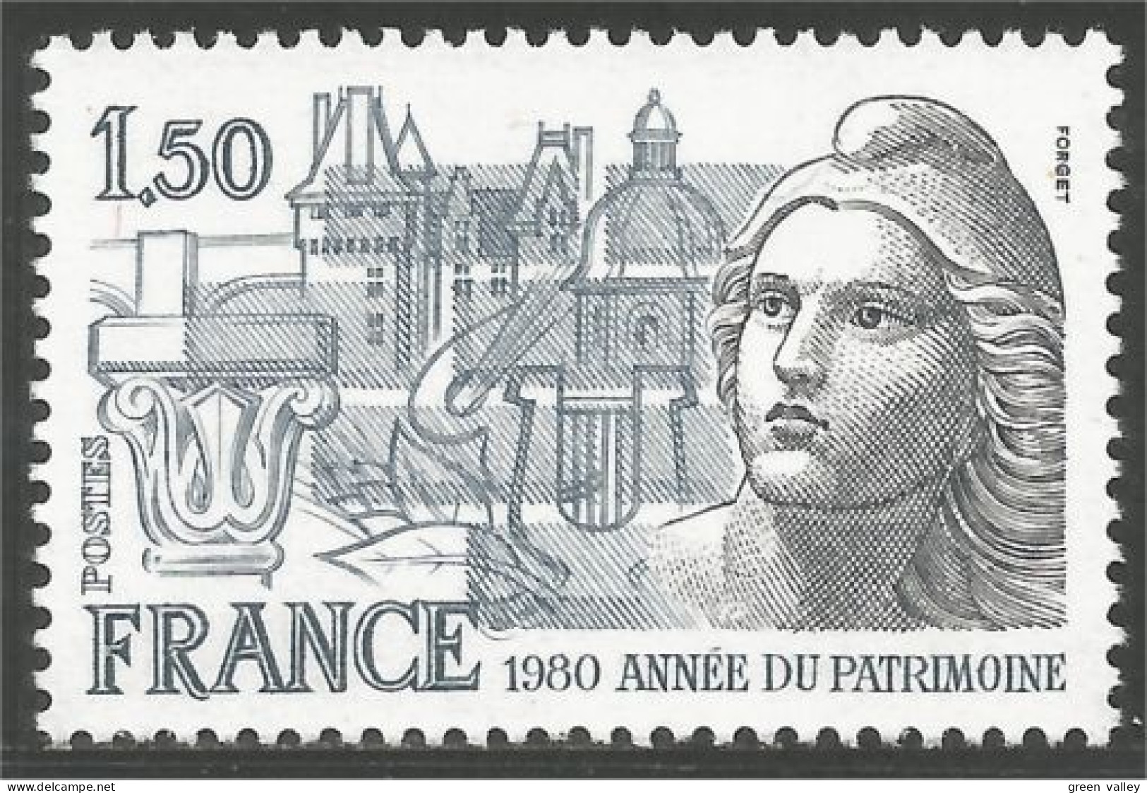 350 France Yv 2092 Année Patrimoine Marianne Gandon MNH ** Neuf SC (2092-1d) - 1977-1981 Sabine Of Gandon