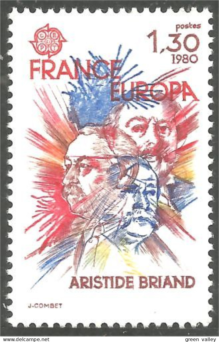 350 France Yv 2085 Aristide Briand Prix Nobel Paix Peace Prize MNH ** Neuf SC (2085-1c) - 1980