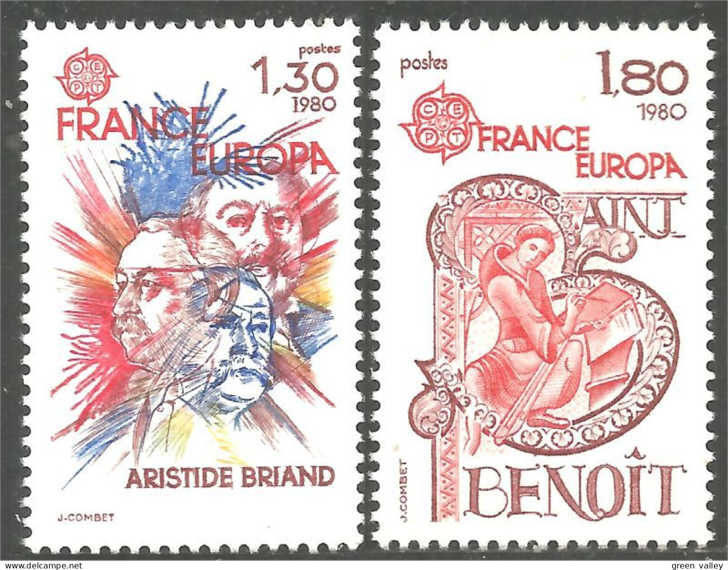 350 France Yv 2085-2086 Europa 1980 Célébrités MNH ** Neuf SC (2085-2086-1b) - 1980