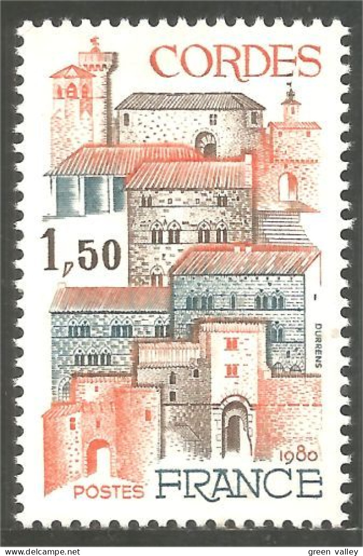 350 France Yv 2081 Bastide Cordes Fortified Village Fortifié MNH ** Neuf SC (2081-1c) - Châteaux