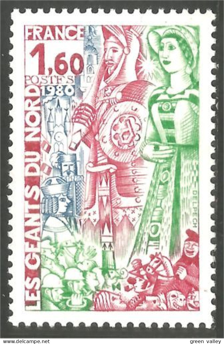 350 France Yv 2076 Géants Nord Giant Puppets Festival Carnaval Carnival MNH ** Neuf SC (2076-1c) - Carnival