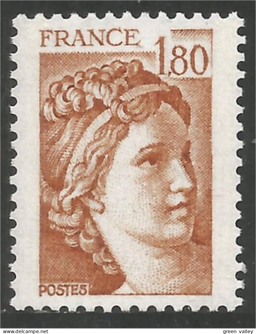 350 France Yv 2061 Sabine De Gandon 1 F 80 Ocre Orange 1979 MNH ** Neuf SC (2061-1d) - Sonstige & Ohne Zuordnung