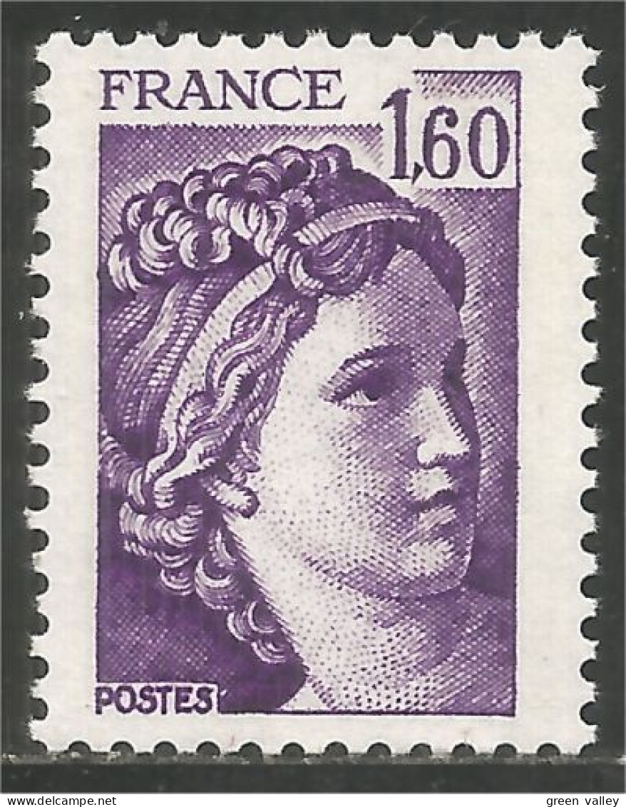 350 France Yv 2060 Sabine De Gandon 1 F 60 Violet 1979 MNH ** Neuf SC (2060-1b) - 1977-1981 Sabina Di Gandon