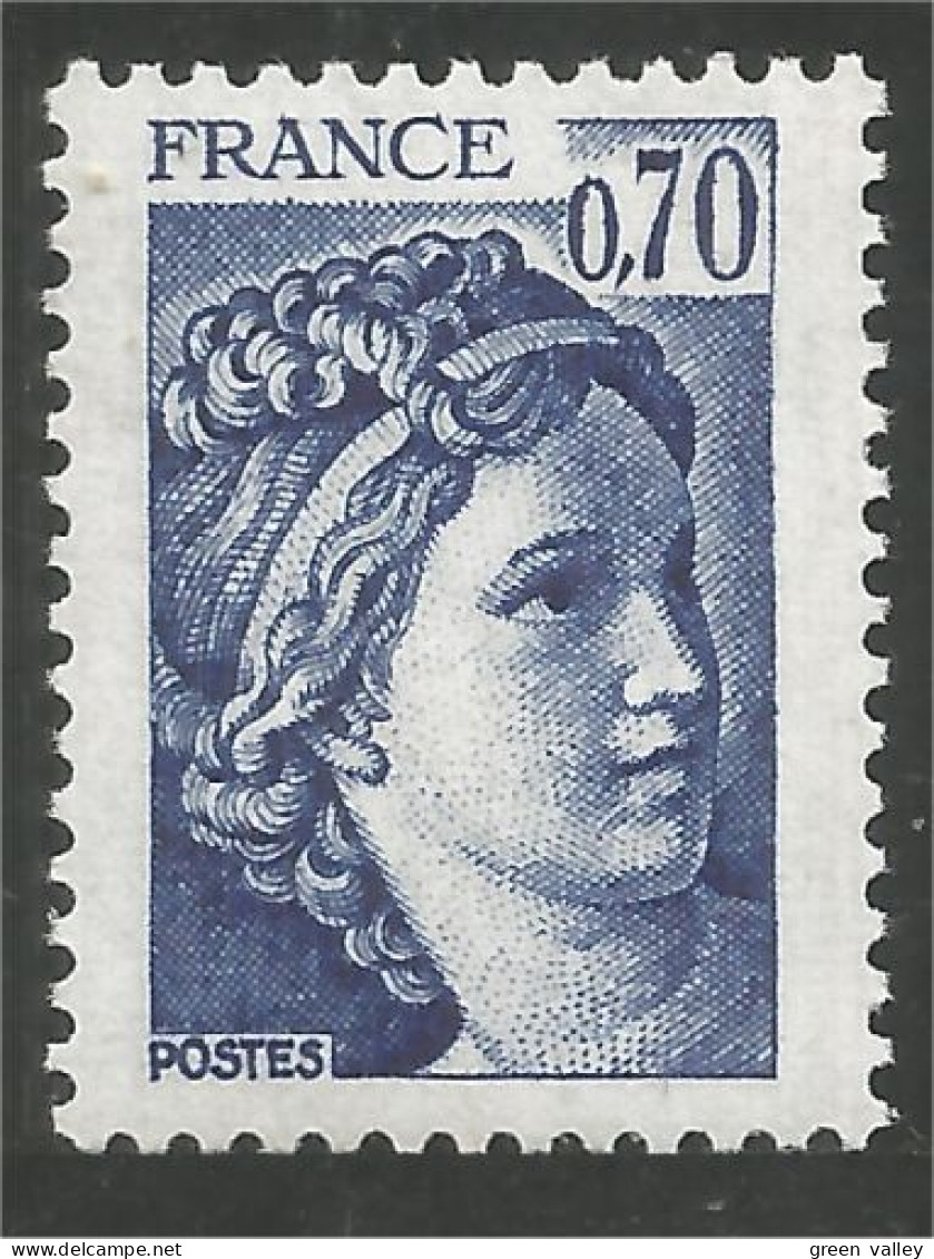 350 France Yv 2056b Sabine De Gandon 70c Bleu Blue Violet 1979 Gomme Tropicale MNH ** Neuf SC (2056b-1b) - 1977-1981 Sabina Di Gandon