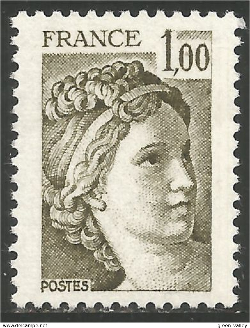 350 France Yv 2057 Sabine De Gandon 1 F Olive 1979 MNH ** Neuf SC (2057-1d) - Altri & Non Classificati