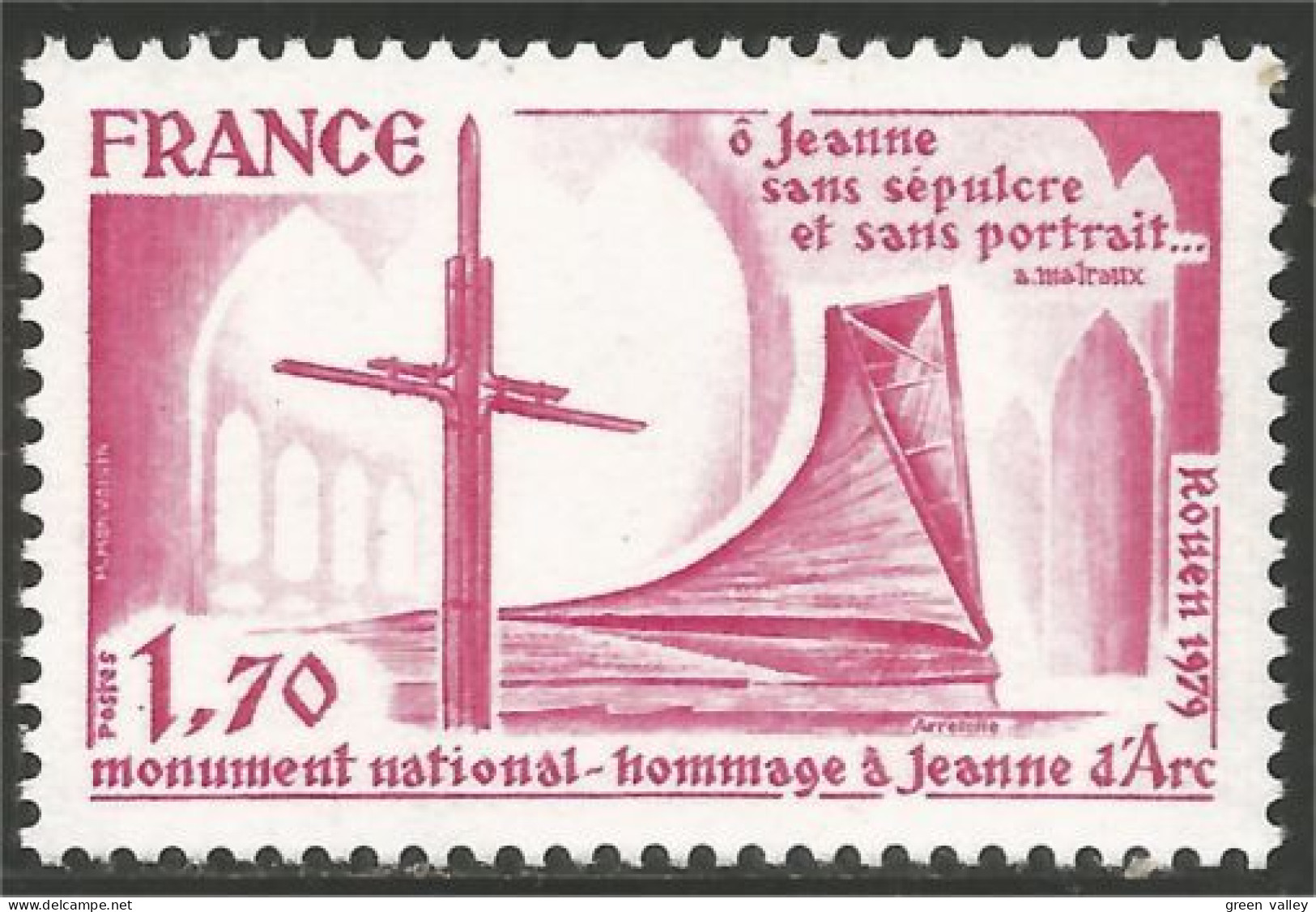 350 France Yv 2051 Monument Jeanne D'Arc Rouen MNH ** Neuf SC (2051-1d) - Monumenten