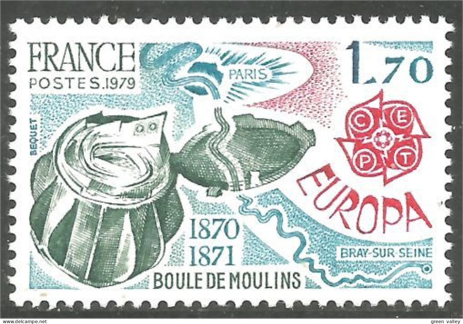 350 France Yv 2047 Europa Boule Moulins MNH ** Neuf SC (2047-1b) - Posta