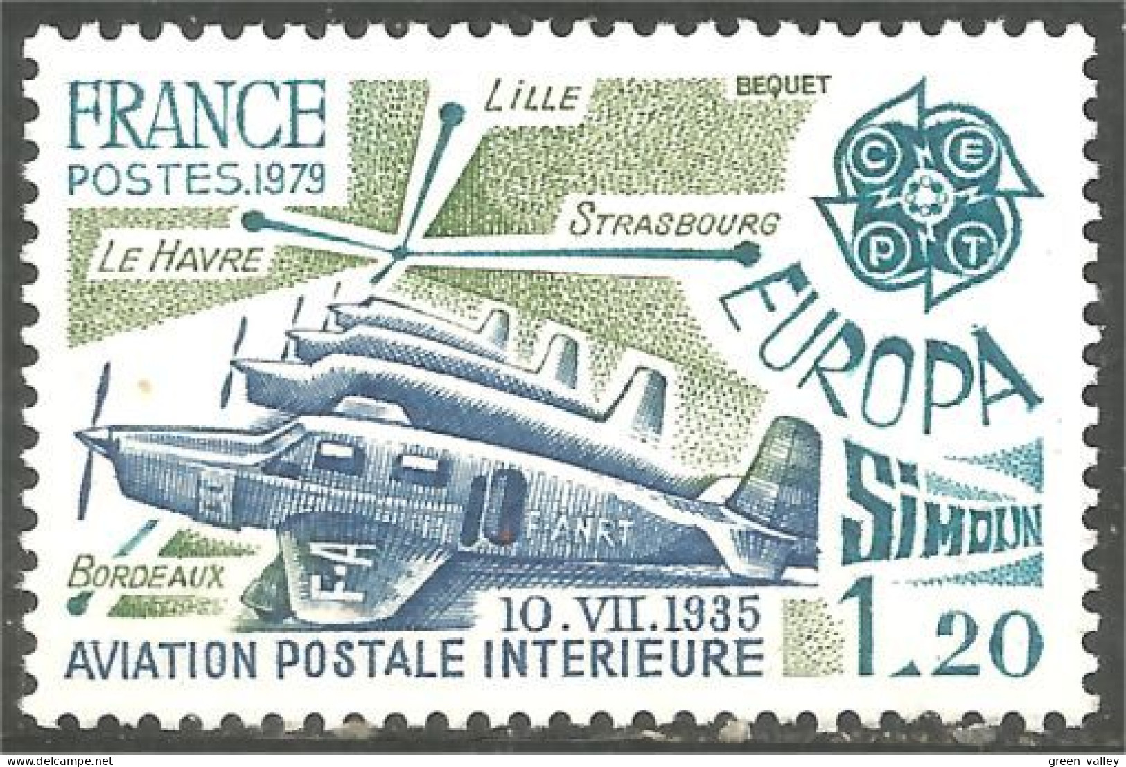 350 France Yv 2046 Europa Avion Simoun Airplane Flugzeug Aereo MNH ** Neuf SC (2046-1c) - Airplanes