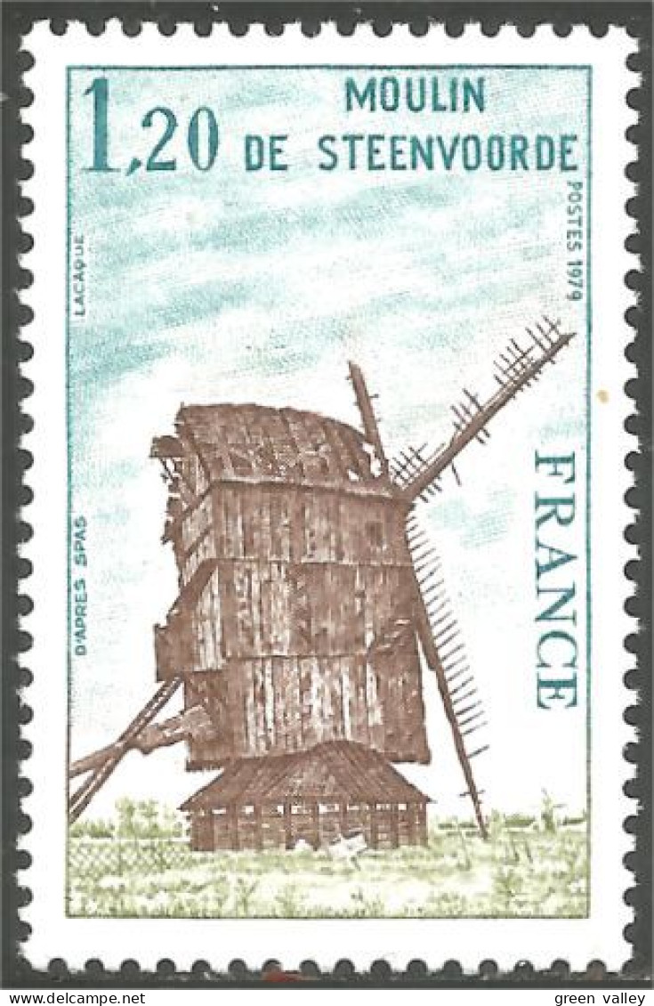 350 France Yv 2042 Moulin Vent Steenvorde Windmill Windmühle Molino Mulino MNH ** Neuf SC (2042-1d) - Alimentación