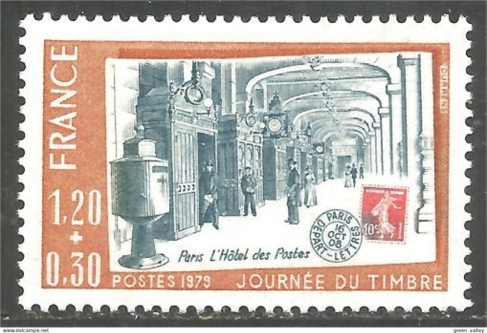 350 France Yv 2037 Journée Timbre Stamp Day Hotel Des Postes MNH ** Neuf SC (2037-1d) - Posta