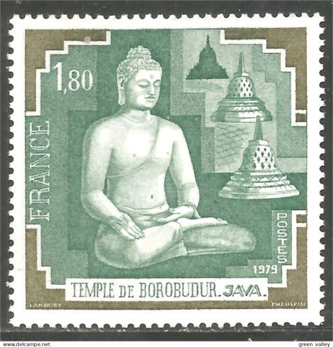 350 France Yv 2036 Temple Borobudur Java Bouddha Statue Sculpture MNH ** Neuf SC (2036-1d) - Escultura