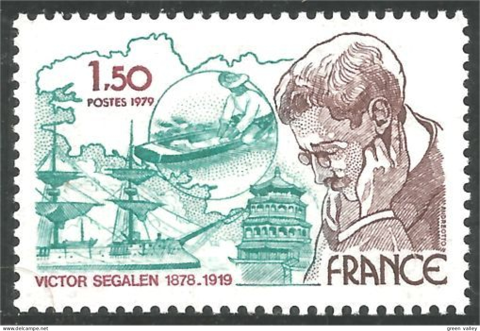 350 France Yv 2034 Victor Segalen Médecin De Marine Naval Doctor MNH ** Neuf SC (2034-1d) - Minéraux