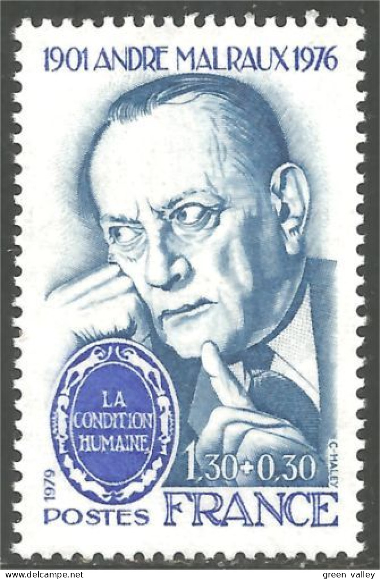 350 France Yv 2032B André Malraux Écrivain Writer MNH ** Neuf SC (2032B-1b) - Writers