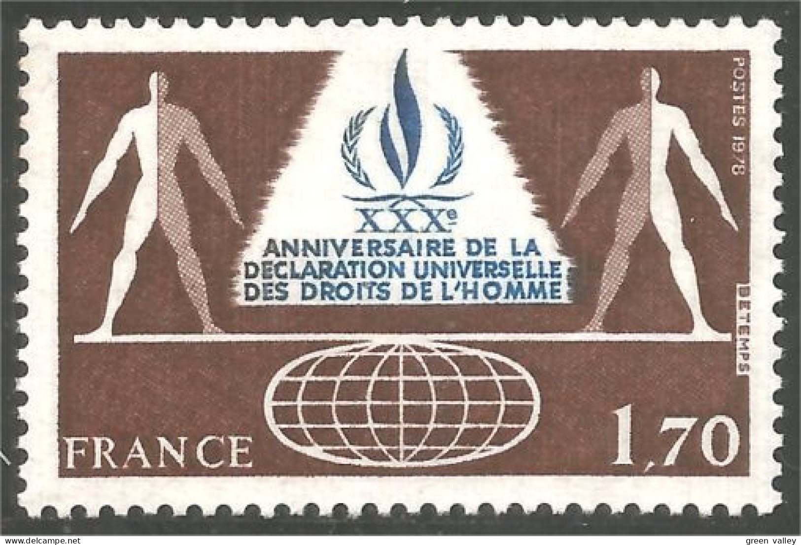 350 France Yv 2027 Declaration Droits Homme Human Rights MNH ** Neuf SC (2027-1d) - ONU