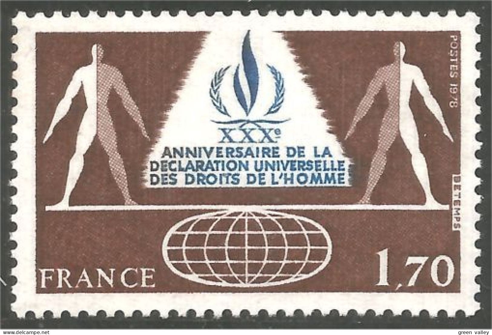 350 France Yv 2027 Declaration Droits Homme Human Rights MNH ** Neuf SC (2027-1c) - Andere & Zonder Classificatie