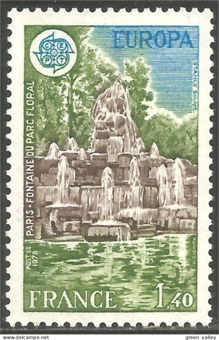 350 France Yv 2009 Europa Parc Floral Paris Fontaine Fountain Fontana Brunnen MNH ** Neuf SC (2009-1c) - Monuments